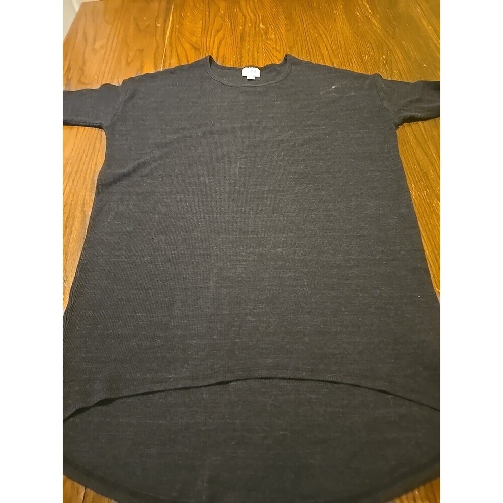 Lularoe High Low Tunic Solid GRAY Top Short Sleeve Womens Size M